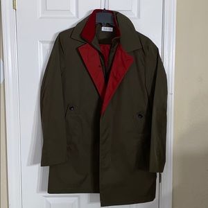Barney’s New York Olive Trench Coat Small